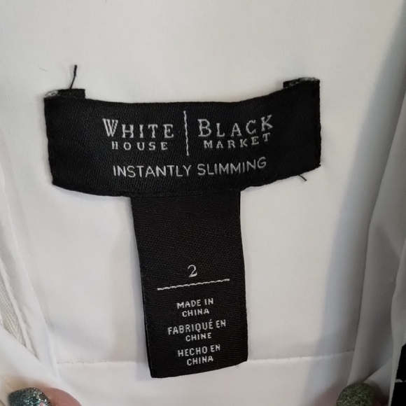 White House Black Market Size 2 Elegant Black and White Women's Dress - Picture 3 of 5